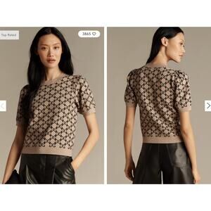 Anthropologie The Maxine Puff-Sleeve Sweater Tee | Size XS